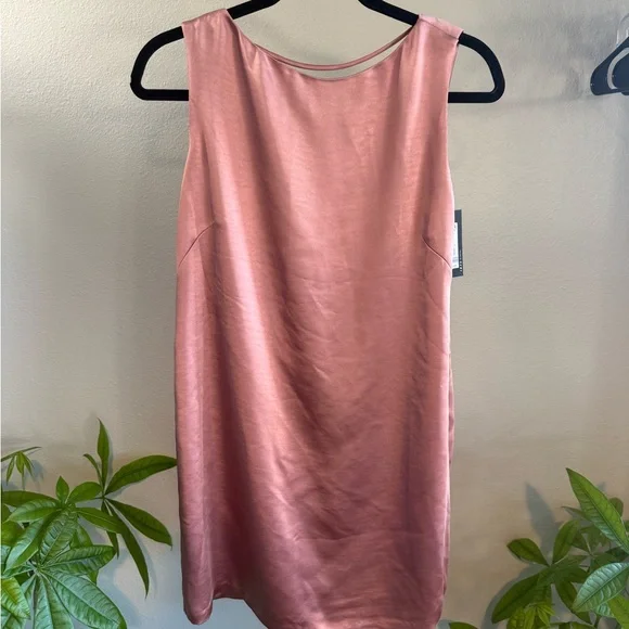 Kenneth Cole Pink Satin Sheath Dress - Picture 1 of 5